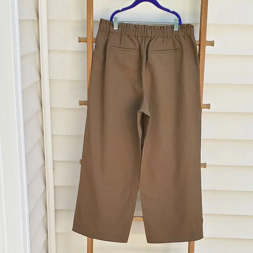 NEW! Talbots Slub Tencel Wide Leg Crop Pants - Picture 4 of 7